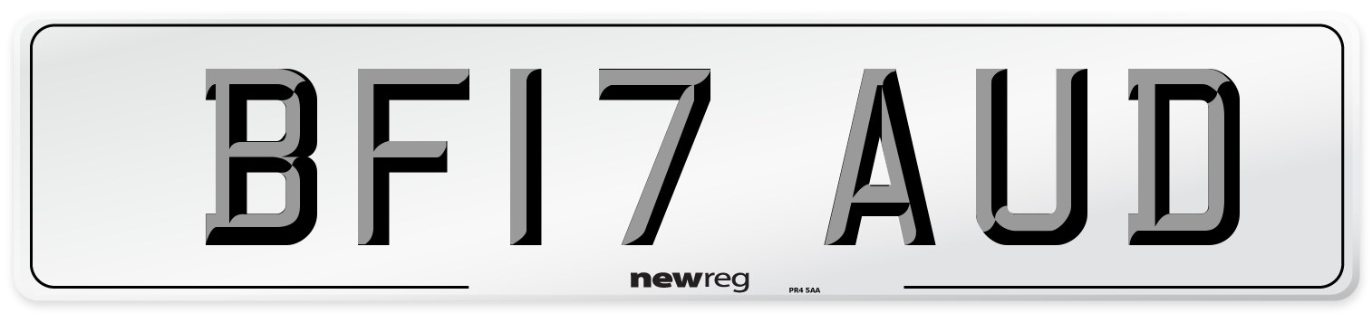 BF17 AUD Number Plate from New Reg